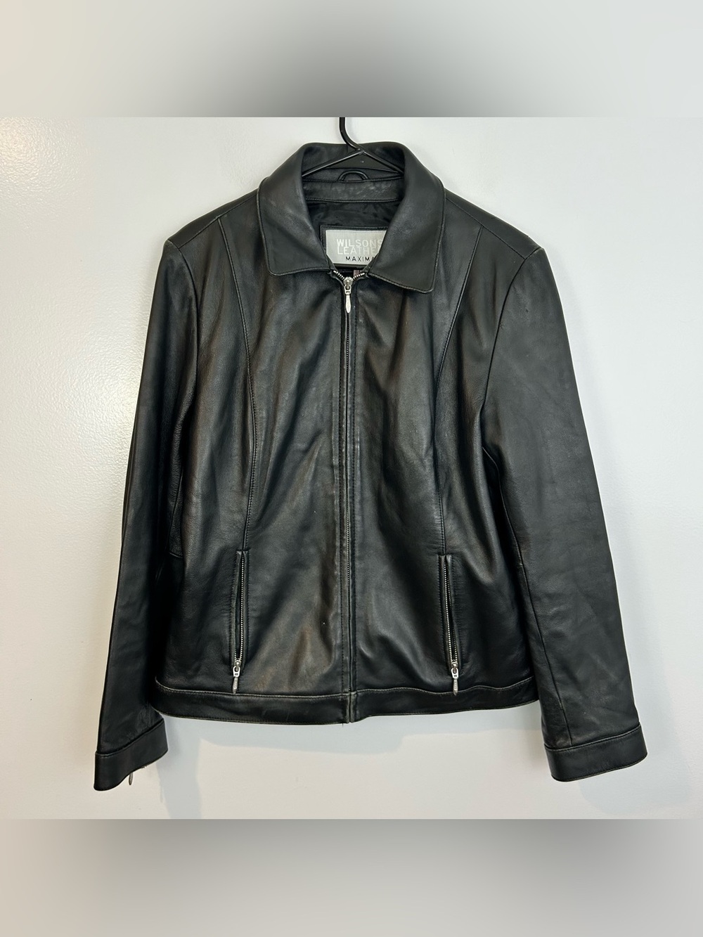 Wilsons Leather Maxima Insulated Zip Up Moto Jacket Size Large